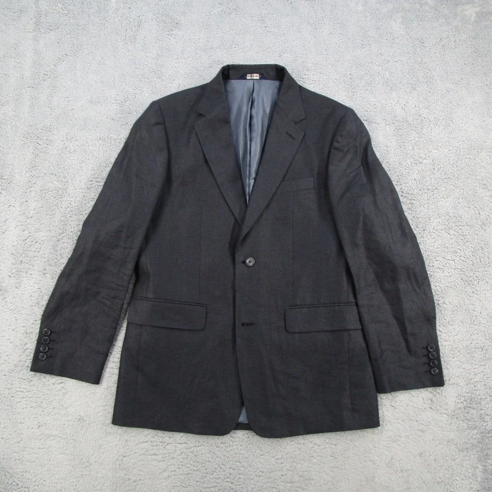J.Crew Mens 38S Blazer 100% Linen Dark Navy Blue 2 Button Sport Coat Hungary